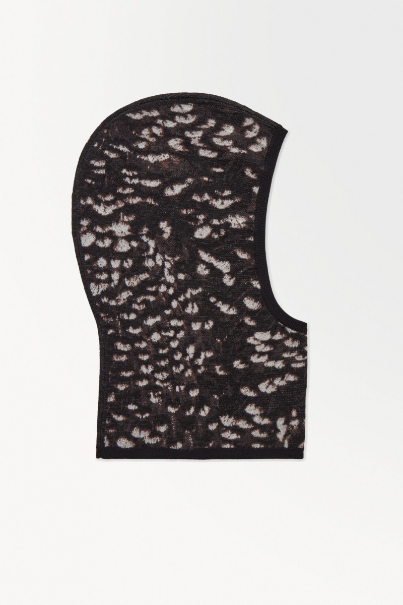 Pánské Klobouky COS The Feather-Print Balaclava Tmavě Hnědé | TXRP-90318