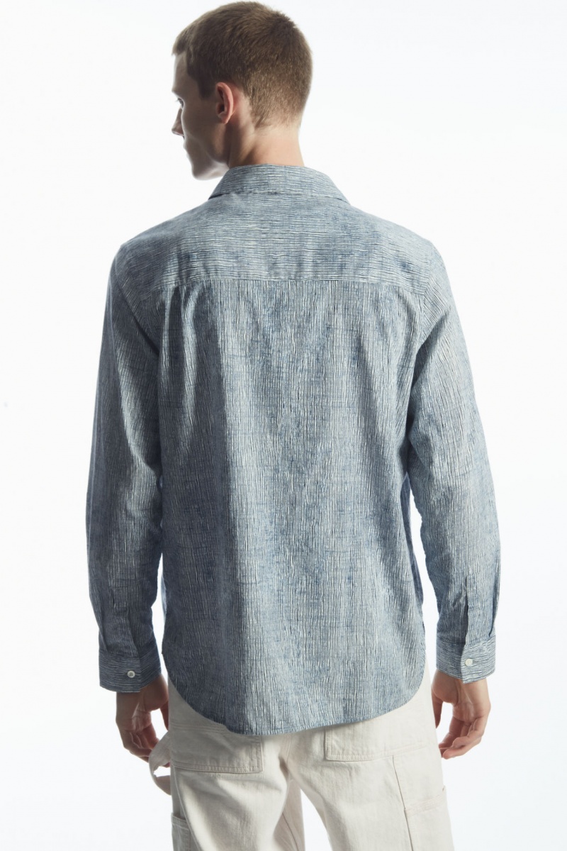 Pánské Košile COS Abstract-Print Blankyt Bílé | GRIS-24309
