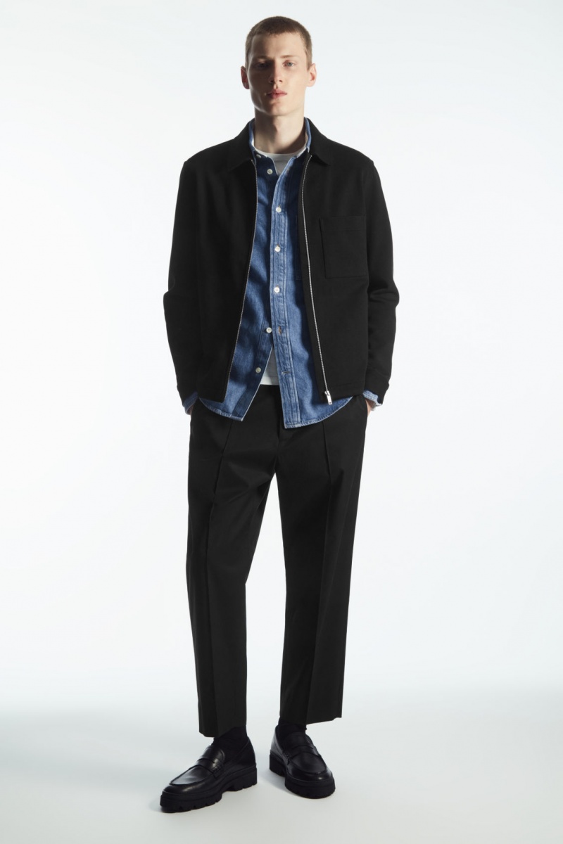 Pánské Košile COS Bavlněné And Linen-Blend Denim Blankyt | EQDI-34915