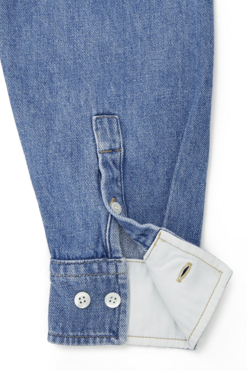 Pánské Košile COS Bavlněné And Linen-Blend Denim Blankyt | EQDI-34915