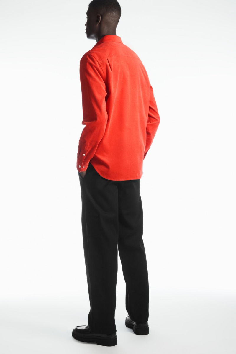 Pánské Košile COS Button-Down Collar Corduroy Oranžové | GJAQ-21894