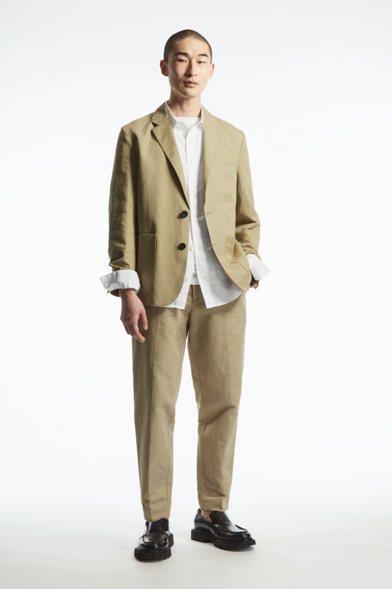 Pánské Košile COS Curved-Hem Linen Bílé | DWJT-56290