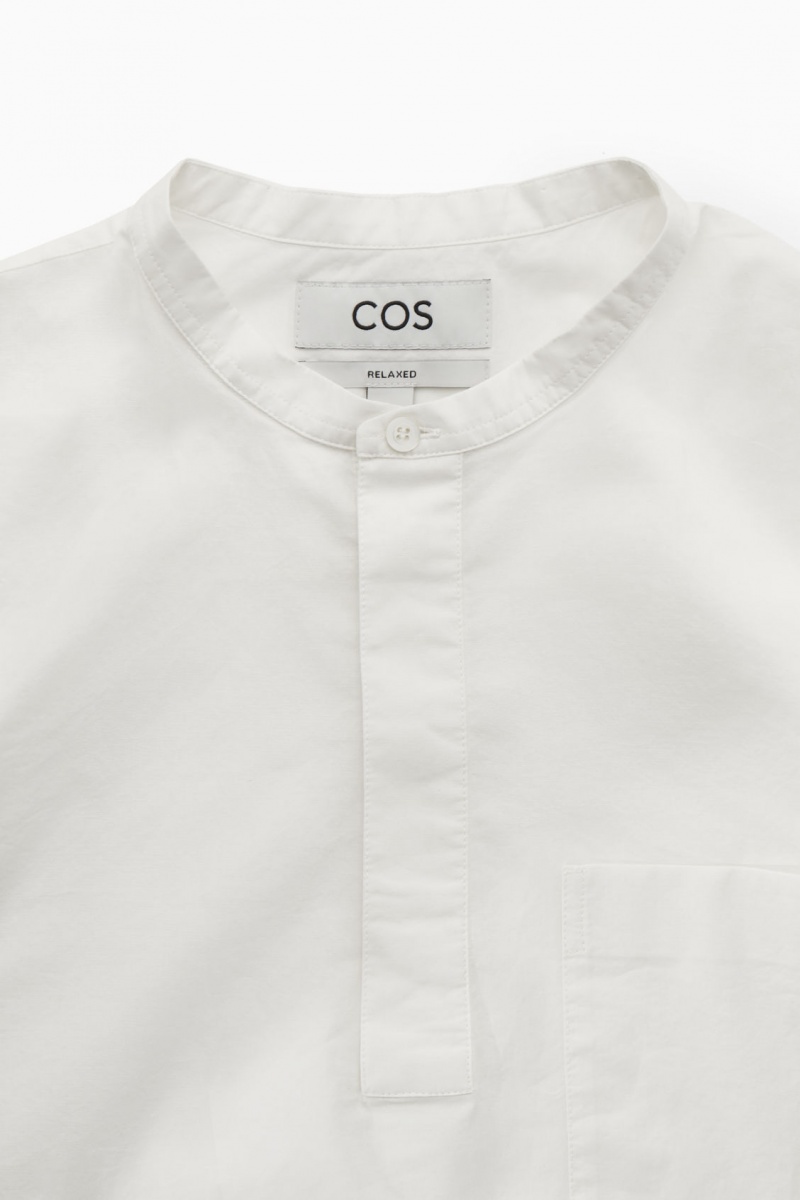 Pánské Košile COS Grandad-Collar Half-Placket Bílé | XJEL-06413