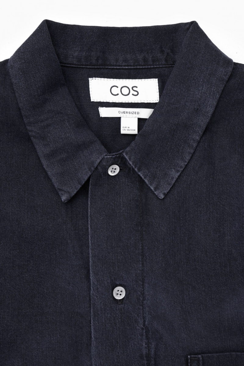 Pánské Košile COS Lehké Denim Tmavě Blankyt | EQHD-90854