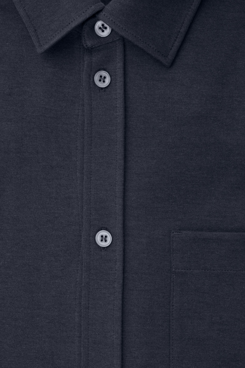 Pánské Košile COS Patch-Pocket Jersey Tmavě Blankyt | STEI-58037