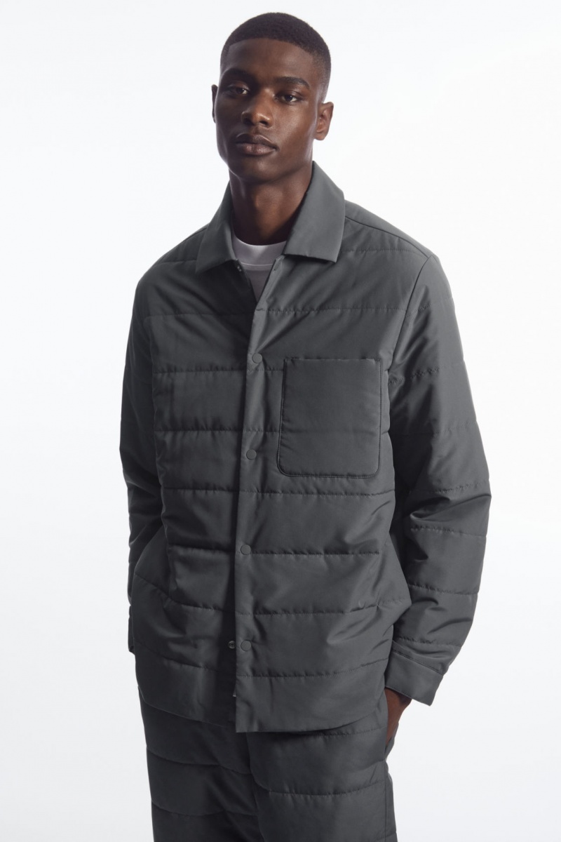 Pánské Košile COS Polstrovaný Overshirt Tmavě Šedé | DSNJ-01375