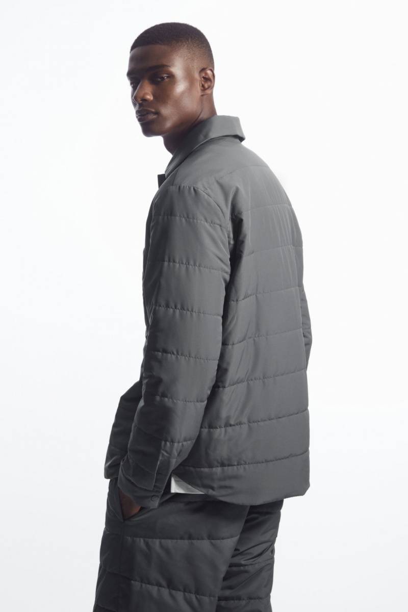 Pánské Košile COS Polstrovaný Overshirt Tmavě Šedé | DSNJ-01375