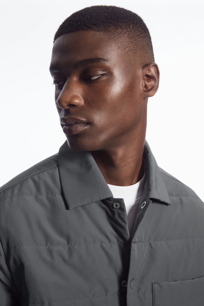 Pánské Košile COS Polstrovaný Overshirt Tmavě Šedé | DSNJ-01375