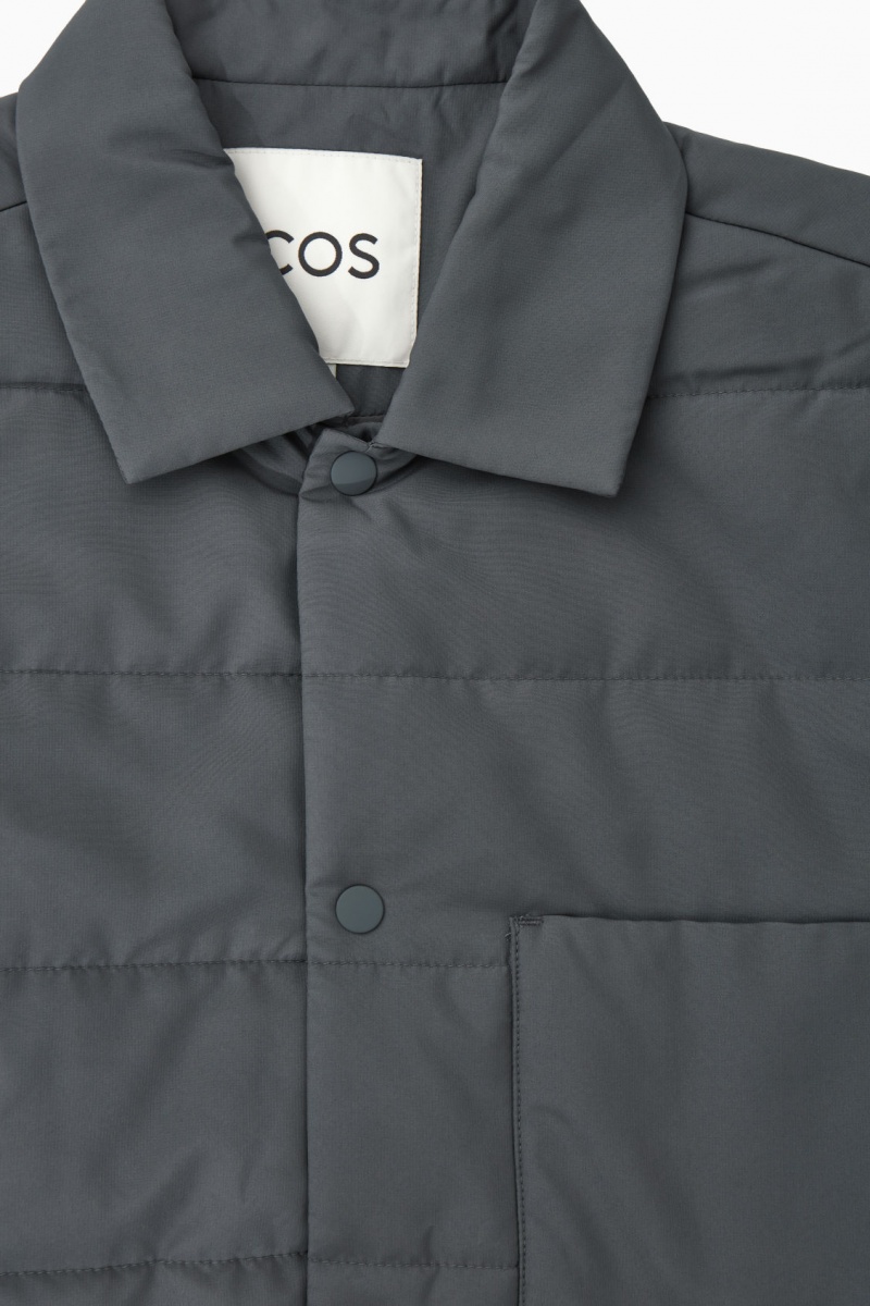 Pánské Košile COS Polstrovaný Overshirt Tmavě Šedé | DSNJ-01375