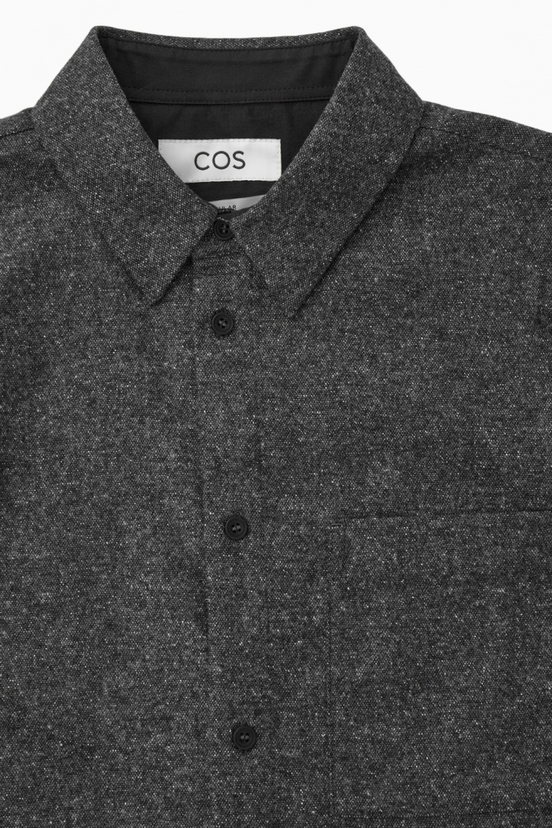 Pánské Košile COS Textured Vlna-Jacquard Šedé Bílé | HMRF-46751
