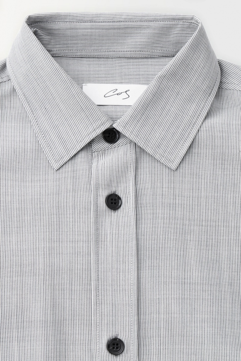 Pánské Košile COS The Tailored Vlna Černé Bílé | XZFC-08159