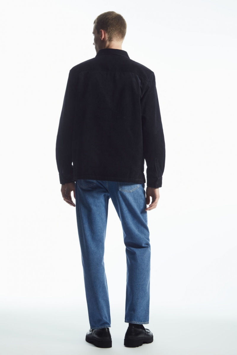 Pánské Košile COS Utility-Style Corduroy Overshirt Tmavě Blankyt | WDFN-46730
