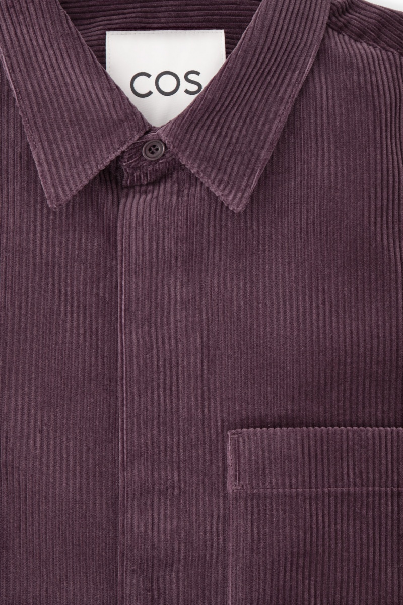 Pánské Košile COS Utility-Style Corduroy Overshirt Fialové | YXEM-16457
