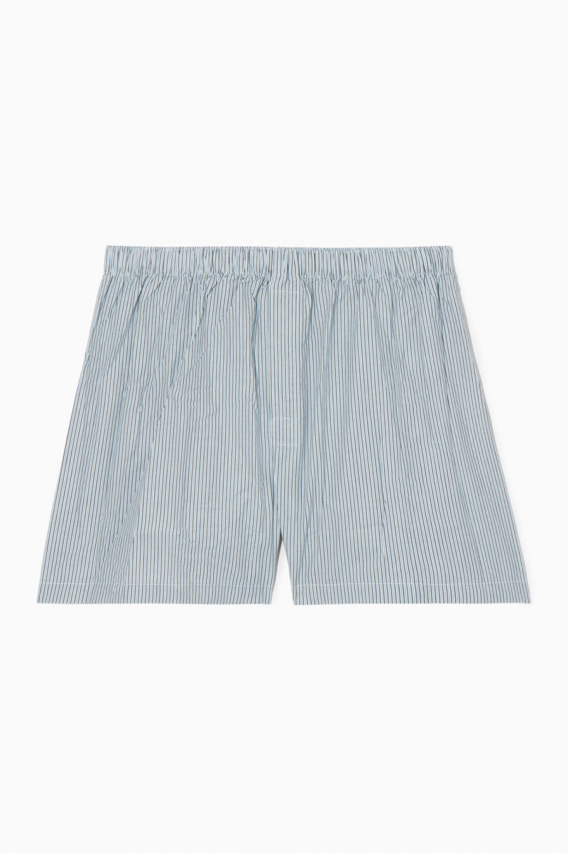 Pánské Kraťasy COS Pruhovaný Boxerské Světle Blankyt | PESN-27415