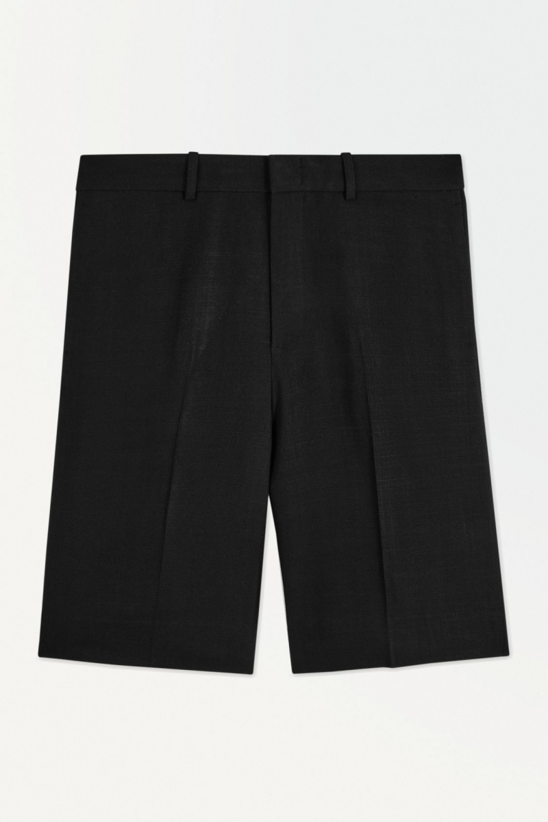 Pánské Kraťasy COS The Plisovaný Tailored Černé | BONG-90367