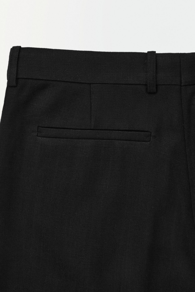 Pánské Kraťasy COS The Plisovaný Tailored Černé | BONG-90367