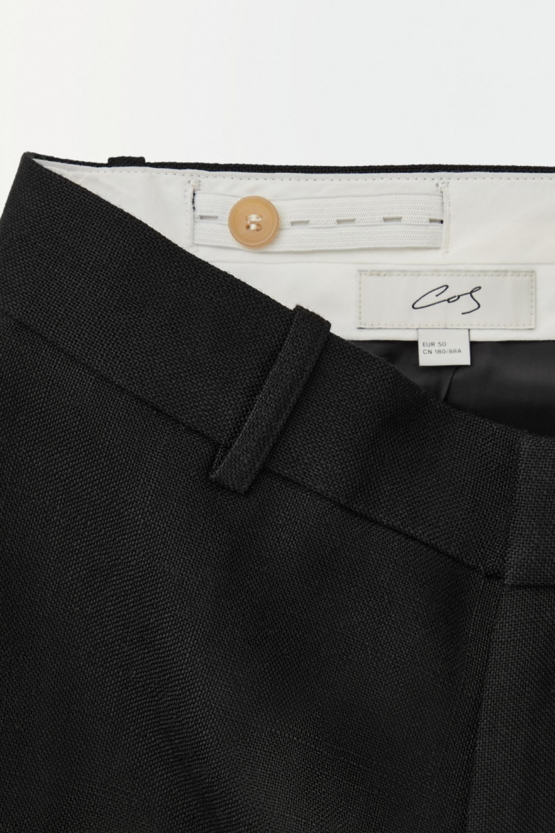 Pánské Kraťasy COS The Plisovaný Tailored Černé | BONG-90367