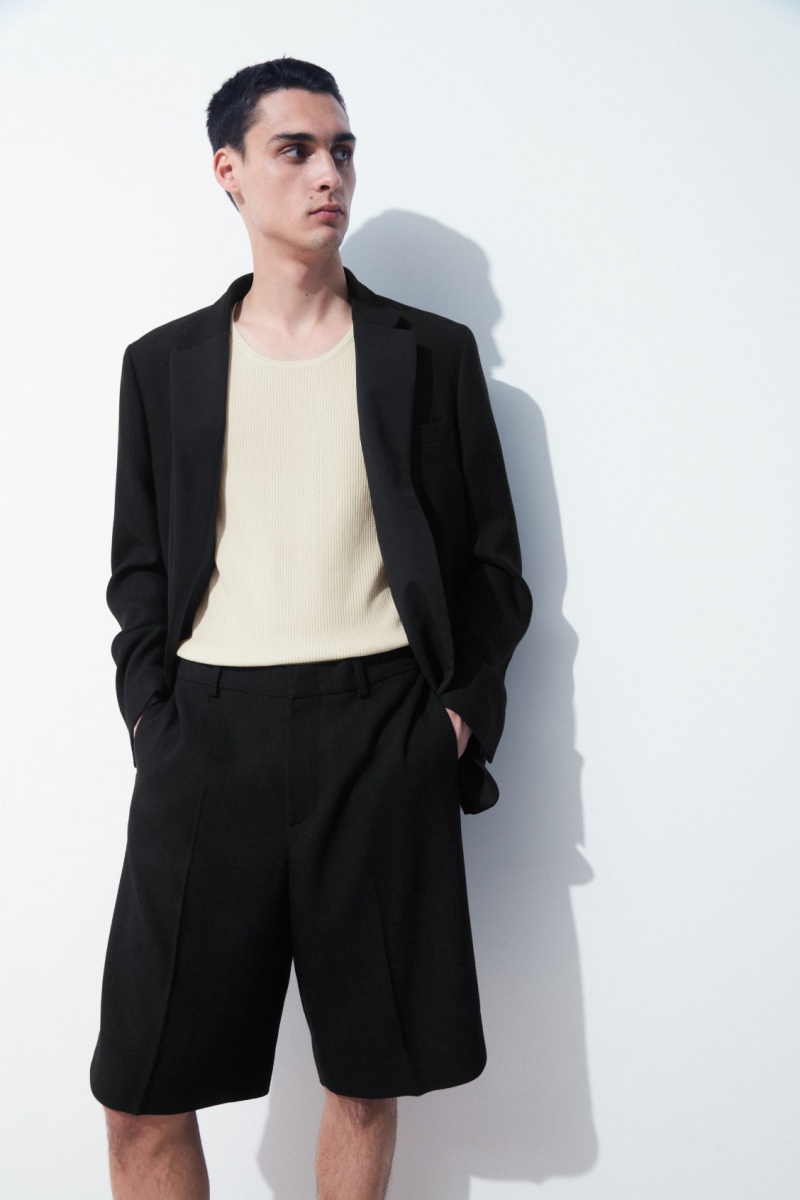 Pánské Kraťasy COS The Plisovaný Tailored Černé | BONG-90367