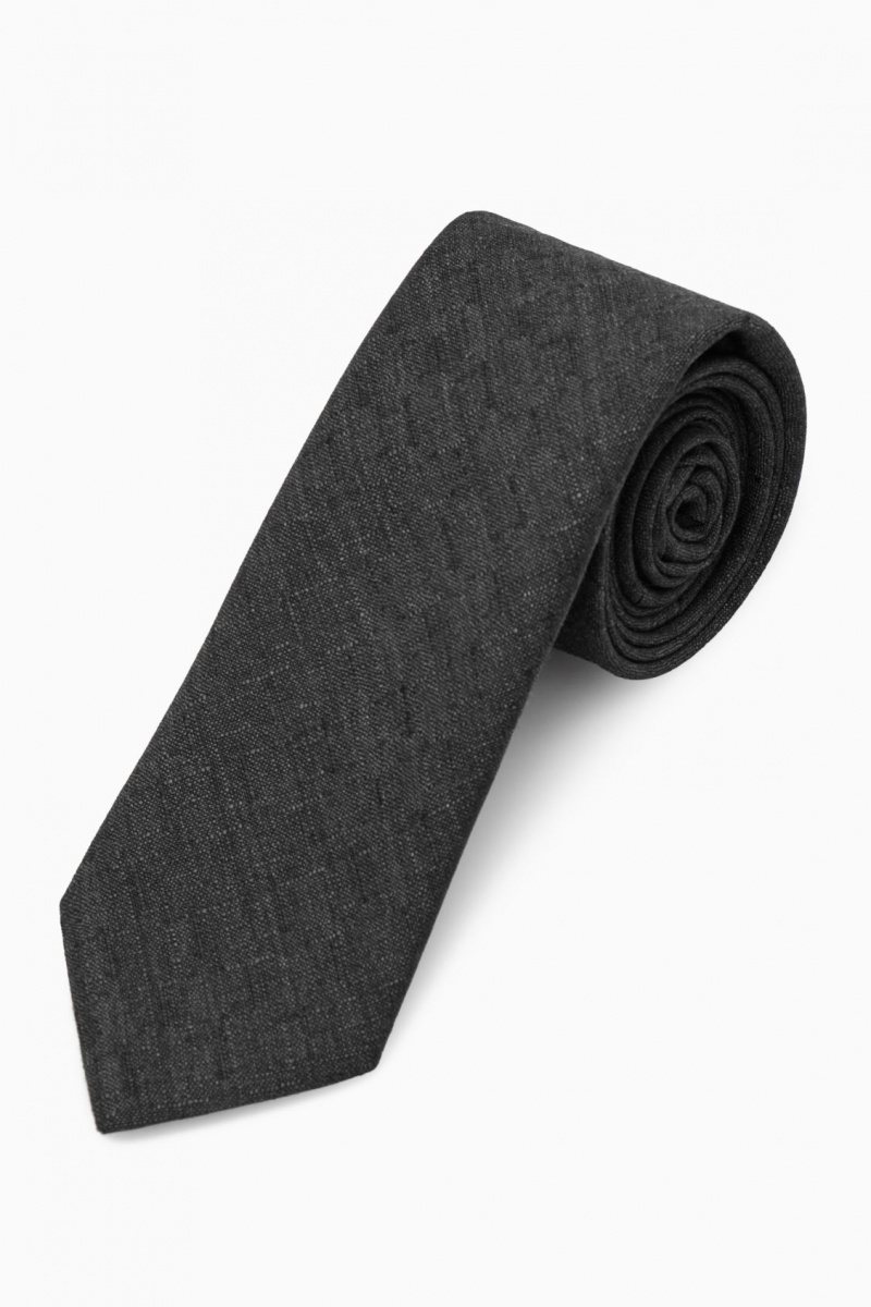 Pánské Kravaty COS Silk-Podšité Vlna Šedé | FJNP-41836