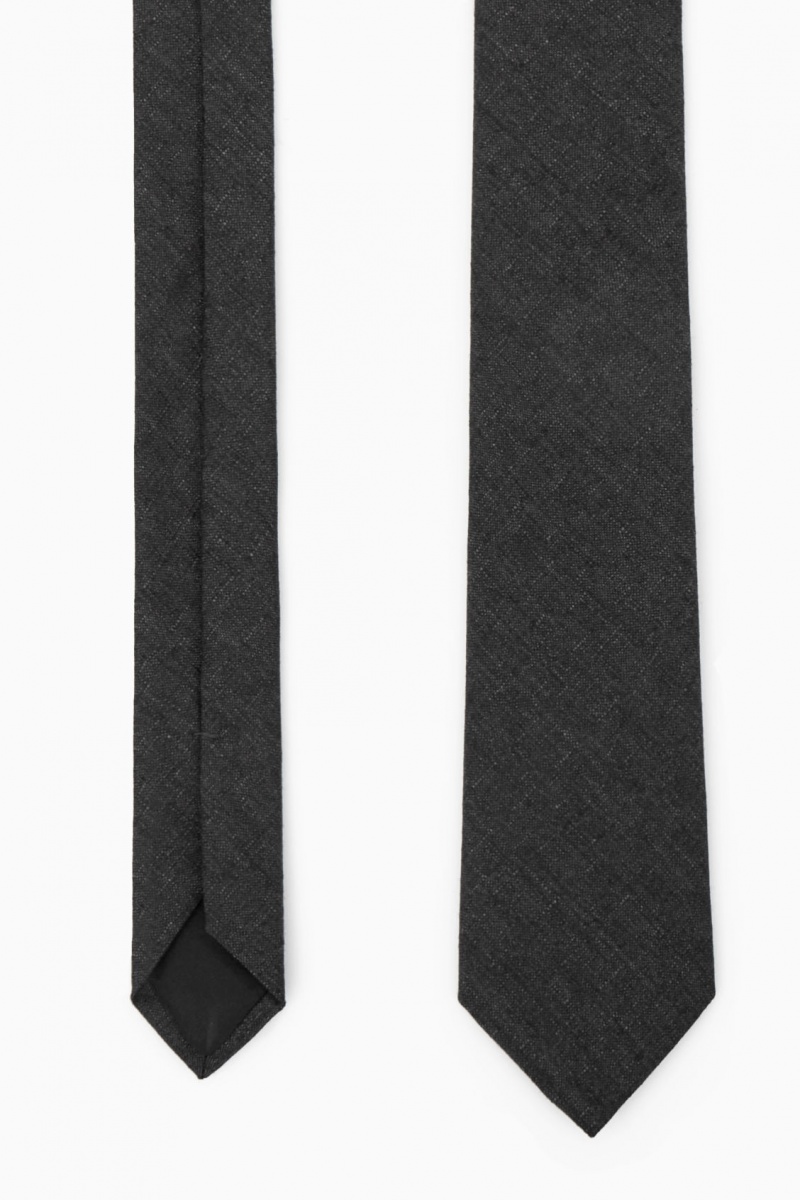 Pánské Kravaty COS Silk-Podšité Vlna Šedé | FJNP-41836