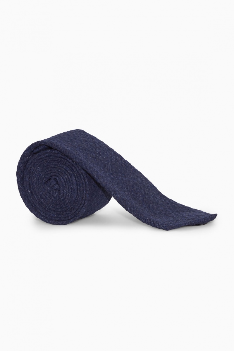 Pánské Kravaty COS Slim Checked Tmavě Blankyt | ORIM-63875