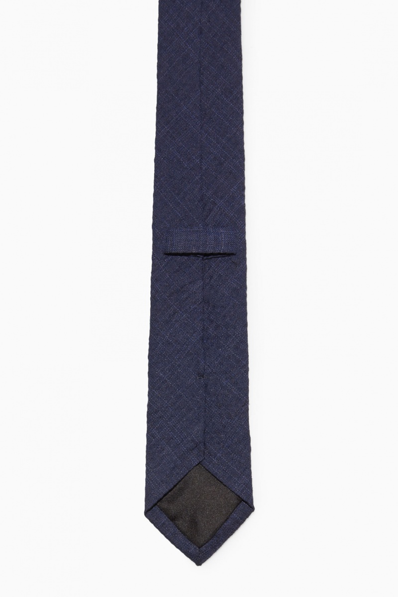Pánské Kravaty COS Slim Checked Tmavě Blankyt | WDPB-08259