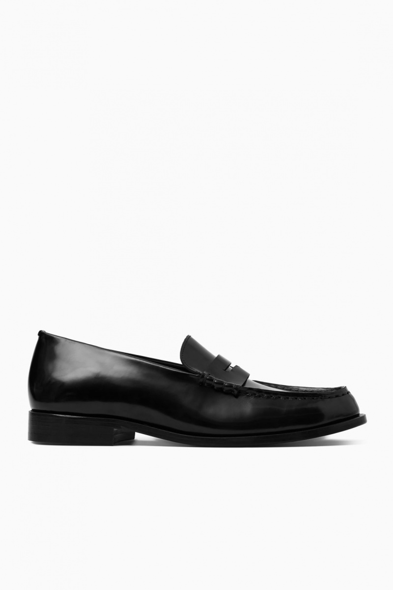 Pánské Loafers COS Classic Læder Penny Černé | IHQP-69328