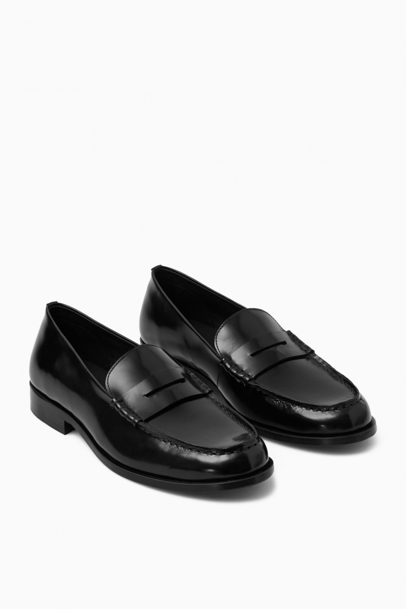 Pánské Loafers COS Classic Læder Penny Černé | IHQP-69328