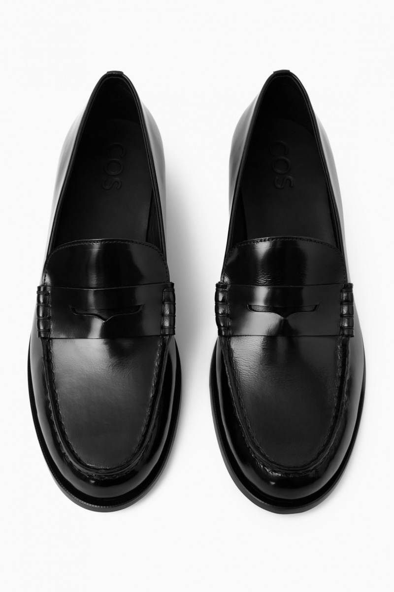 Pánské Loafers COS Classic Læder Penny Černé | IHQP-69328