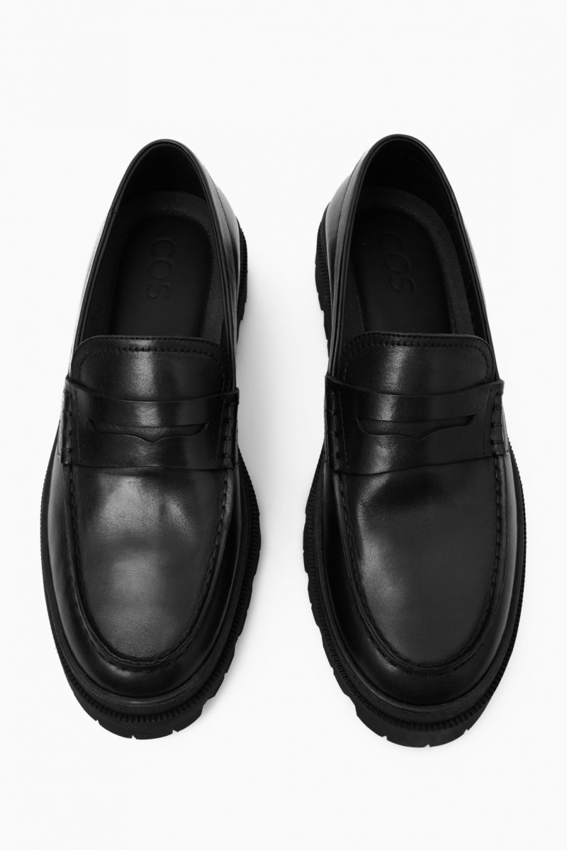 Pánské Loafers COS Tlustý Læder Černé | JDCY-37615