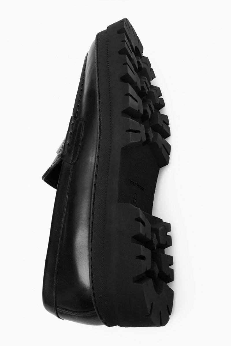 Pánské Loafers COS Tlustý Læder Černé | JDCY-37615