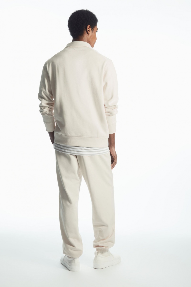 Pánské Mikina COS Collared Half-Zip Krém | OAHB-89741