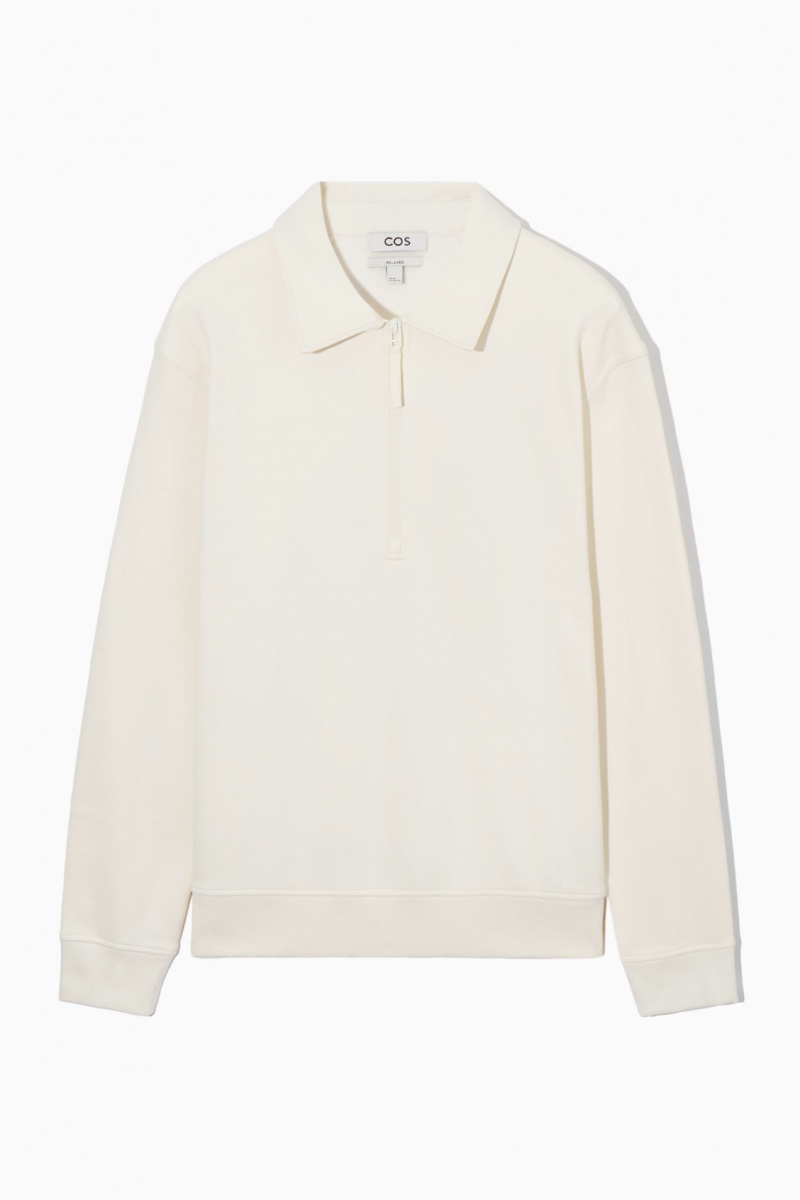 Pánské Mikina COS Collared Half-Zip Krém | OAHB-89741