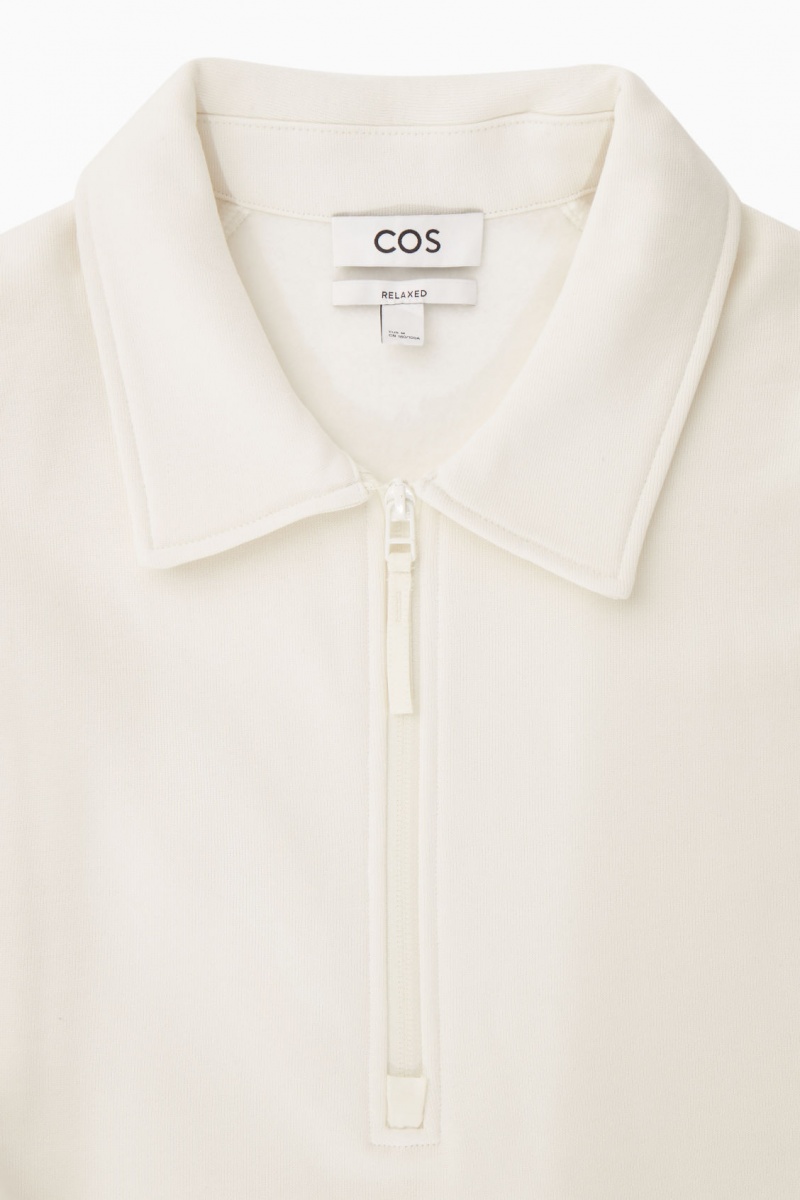 Pánské Mikina COS Collared Half-Zip Krém | OAHB-89741