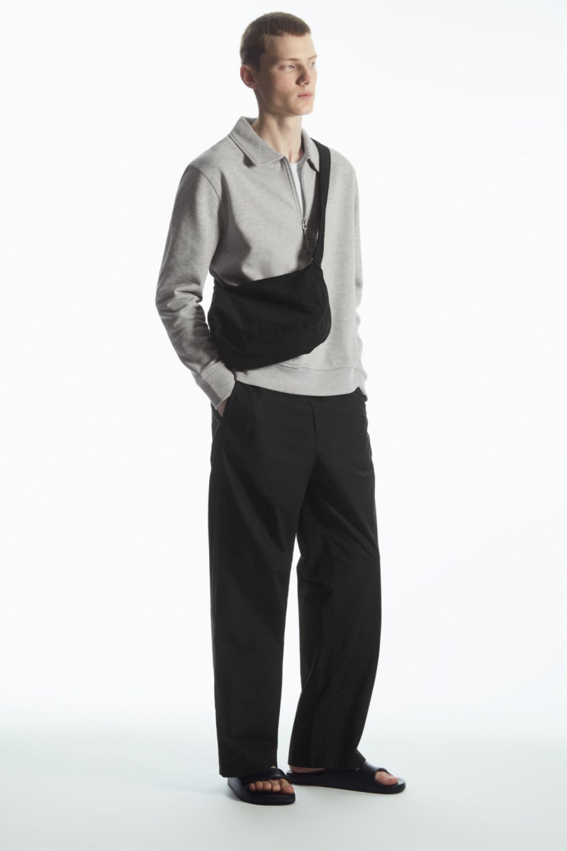 Pánské Mikina COS Collared Half-Zip Šedé | JDMC-04673