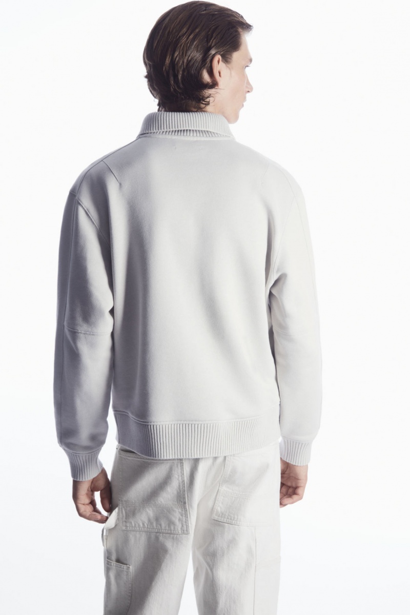 Pánské Mikina COS Funnel-Neck Half-Zip Šedé | PZEU-21895