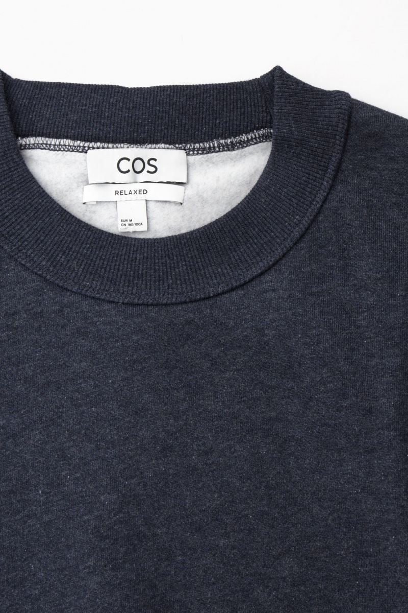 Pánské Mikina COS Mock-Neck Tmavě Blankyt | EMZU-35789