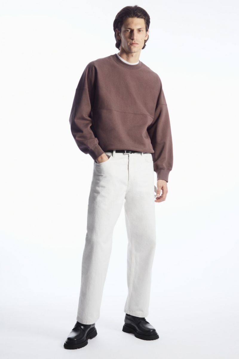Pánské Mikina COS Oversized Exposed-Seam Fialové | LPKI-31579