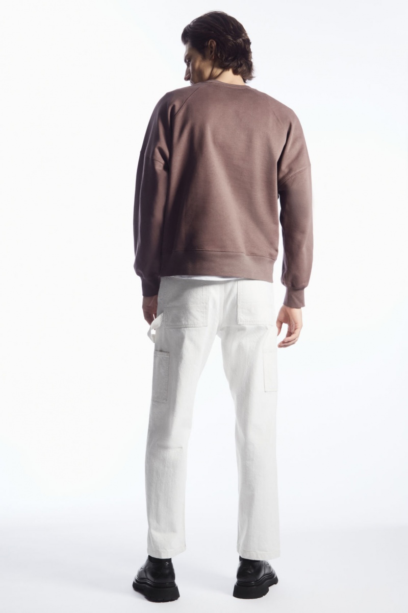 Pánské Mikina COS Oversized Exposed-Seam Fialové | LPKI-31579