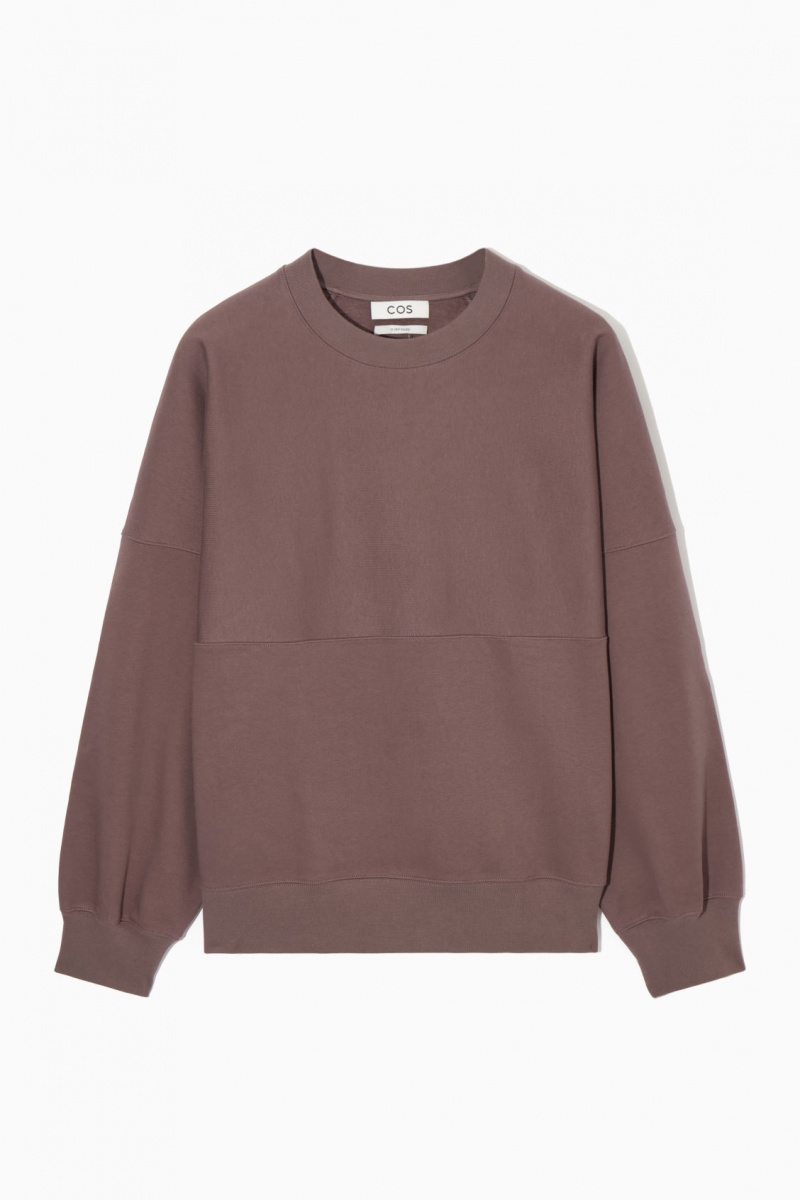 Pánské Mikina COS Oversized Exposed-Seam Fialové | LPKI-31579