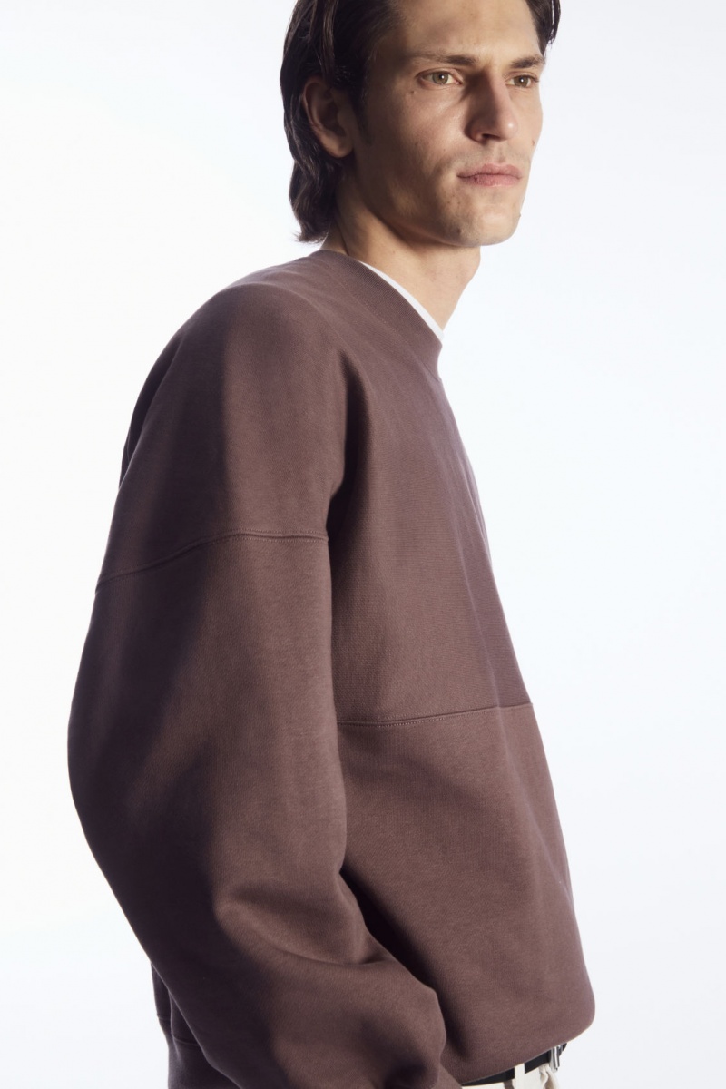 Pánské Mikina COS Oversized Exposed-Seam Fialové | LPKI-31579