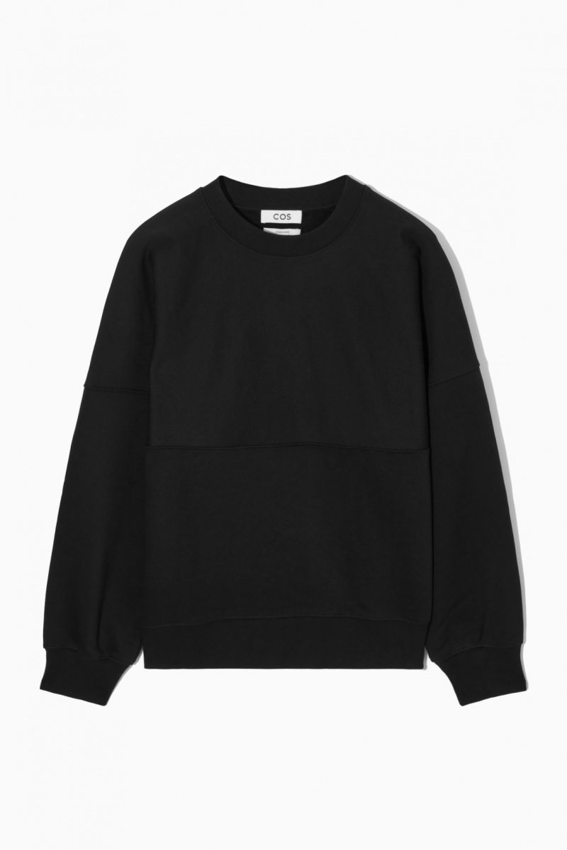 Pánské Mikina COS Oversized Exposed-Seam Černé | ZYRO-43298