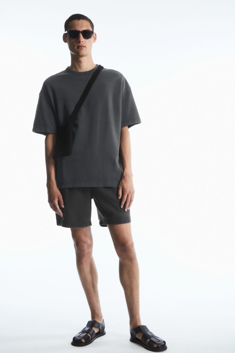 Pánské Mikina COS Oversized Krátké-Sleeved Černé | MHXY-26583
