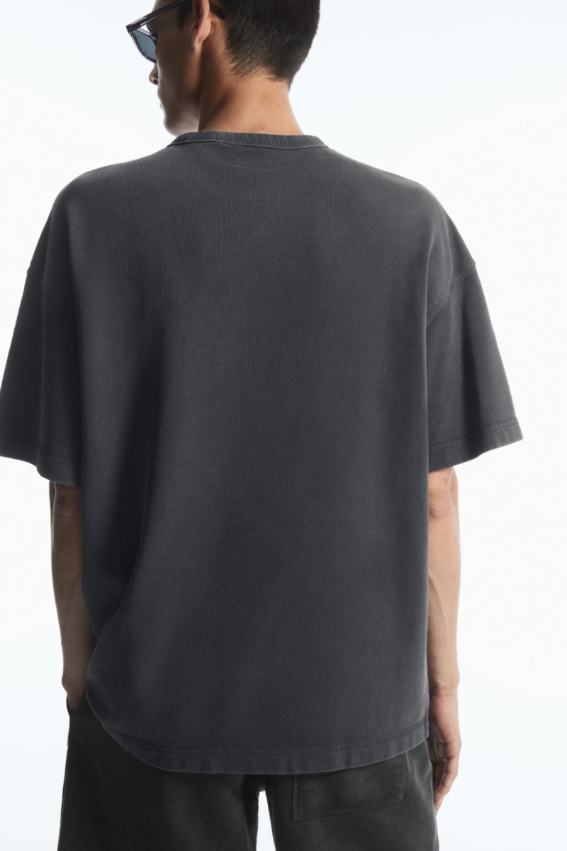 Pánské Mikina COS Oversized Krátké-Sleeved Černé | MHXY-26583