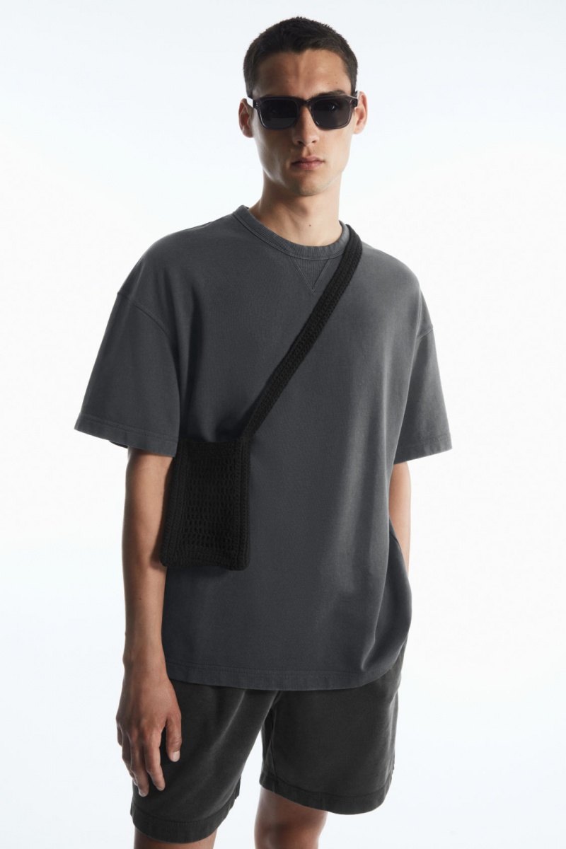 Pánské Mikina COS Oversized Krátké-Sleeved Černé | MHXY-26583