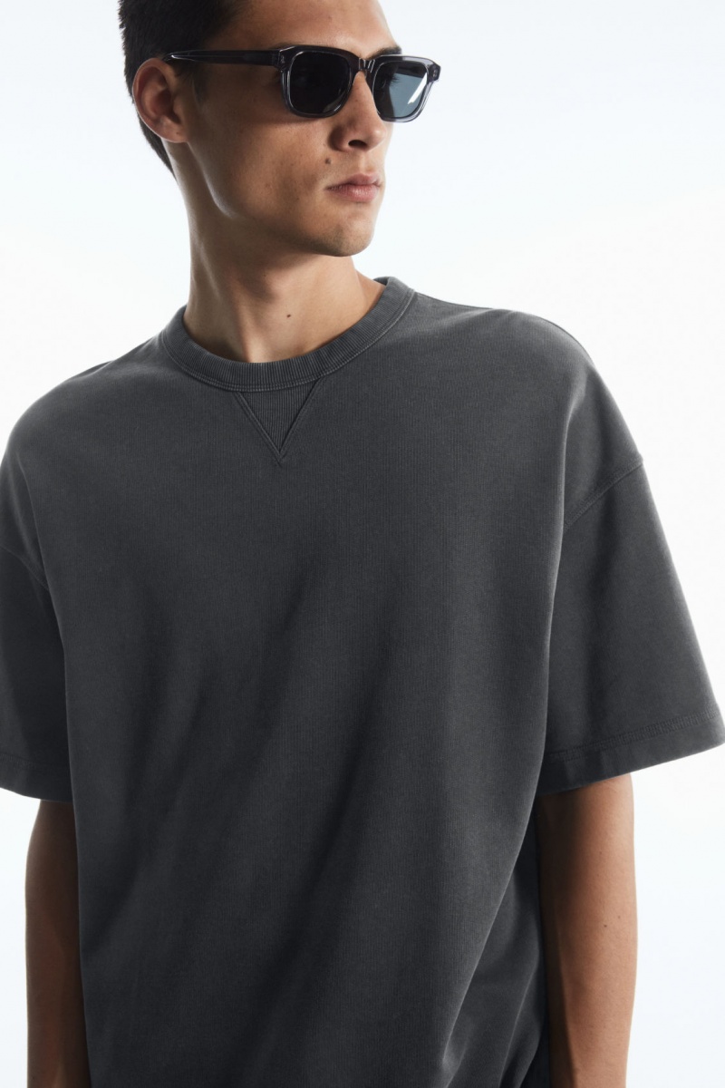 Pánské Mikina COS Oversized Krátké-Sleeved Černé | MHXY-26583