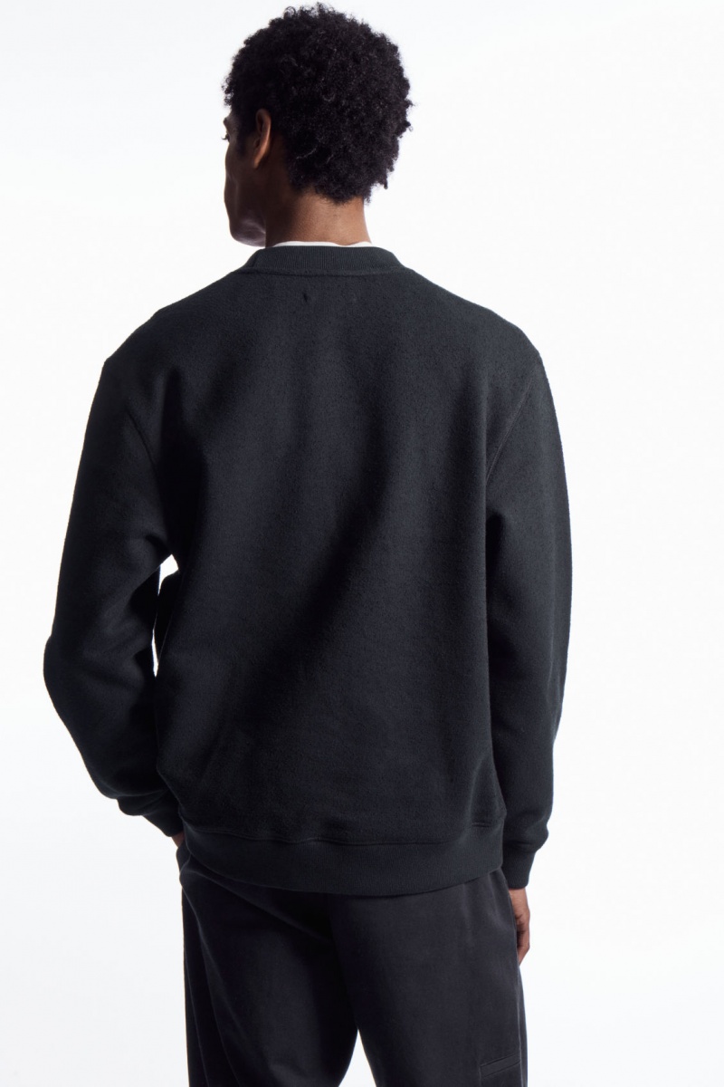Pánské Mikina COS Textured-Jersey Tmavě Blankyt | YQDF-43517