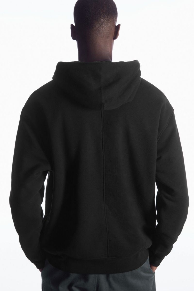 Pánské Mikina s Kapucí COS Double-Layered Jersey Černé Šedé | JDMT-30917