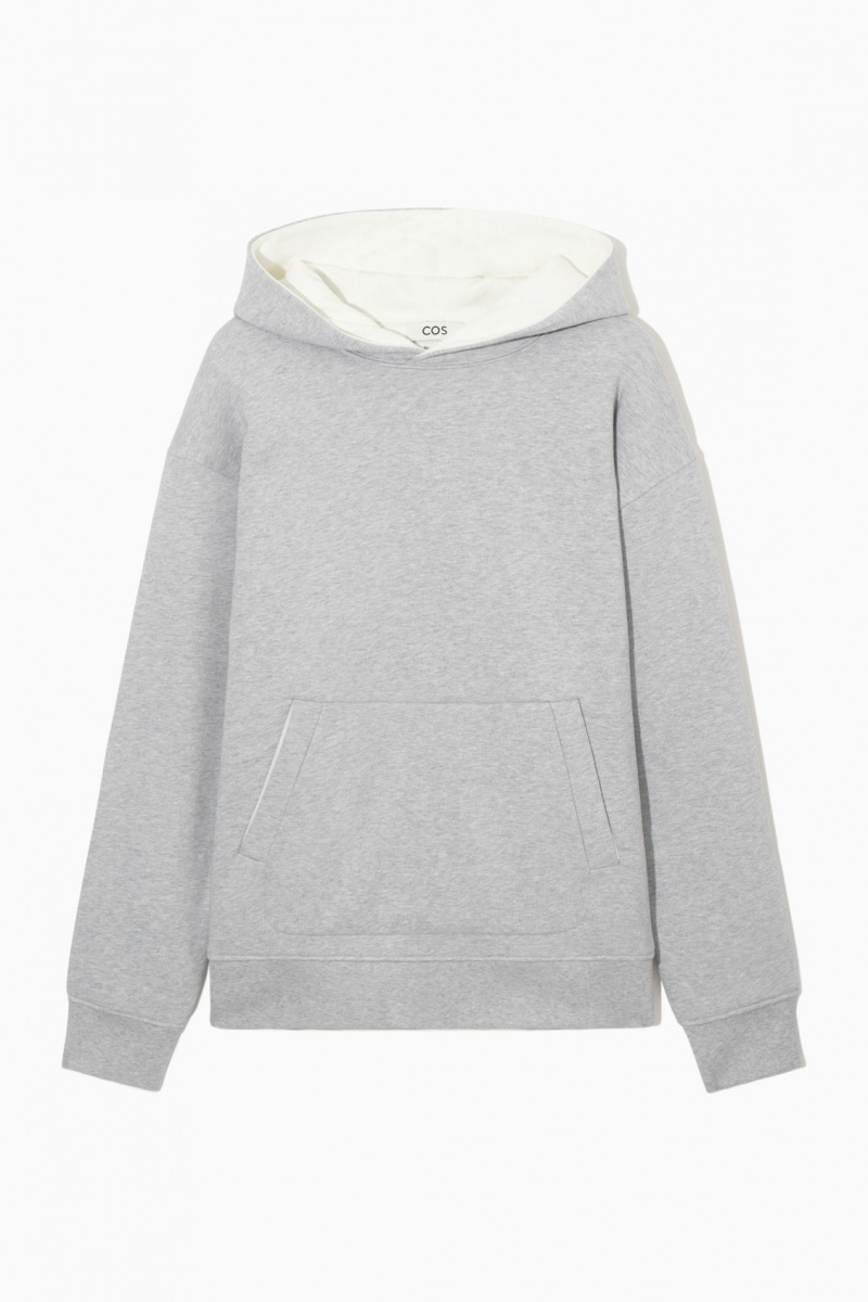 Pánské Mikina s Kapucí COS Double-Layered Jersey Šedé Bílé | TGXA-50962