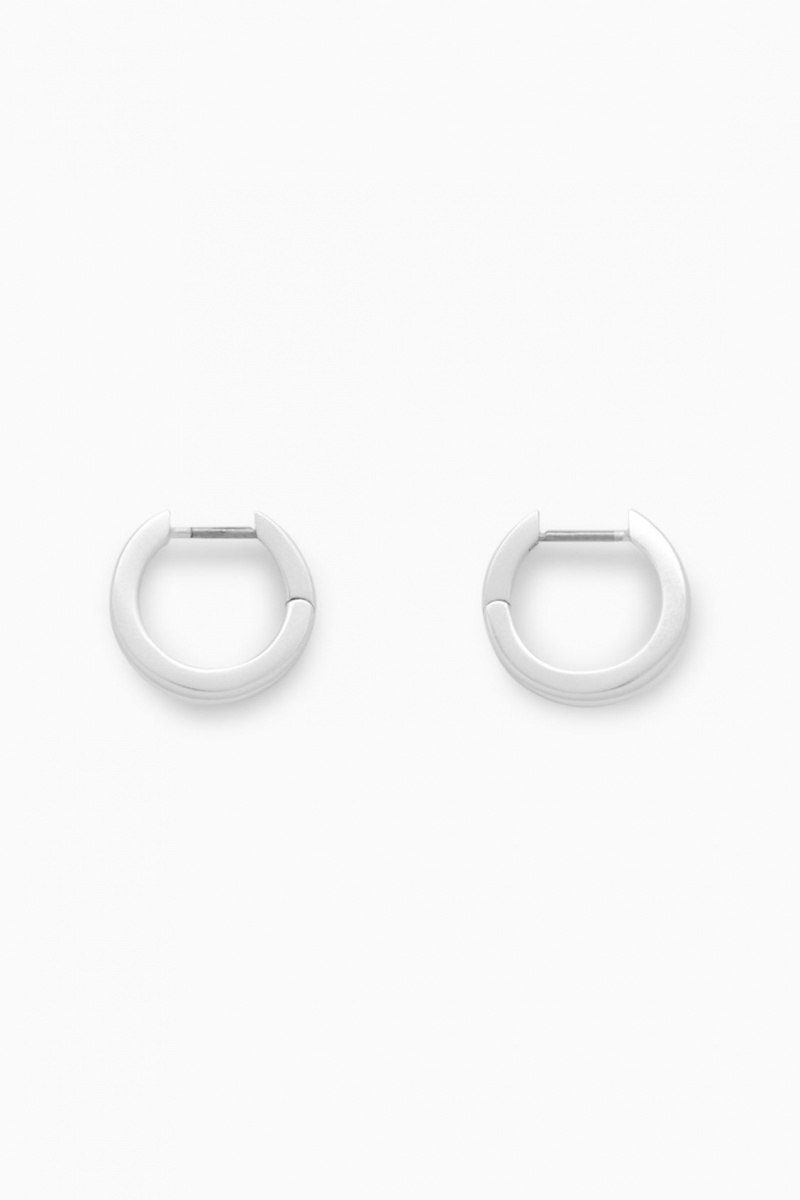 Pánské Náušnice COS Layered Double Hoop Stříbrné | KUIA-69574